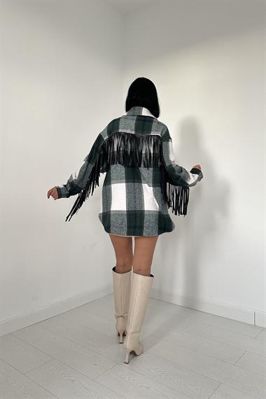 Toptan Yeşil Arkası Püsküllü Gömlek