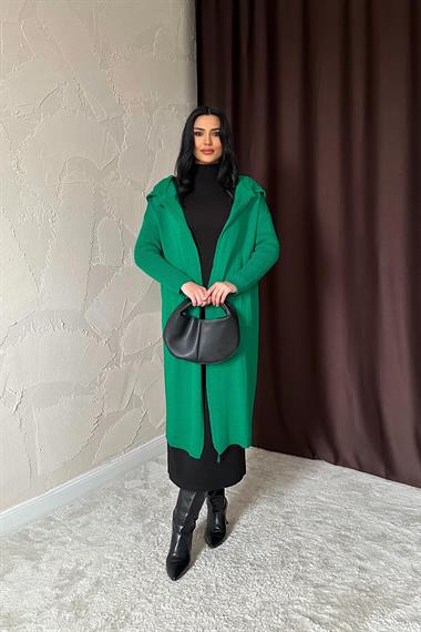 Wholesale Green Cardigan with Back Writing