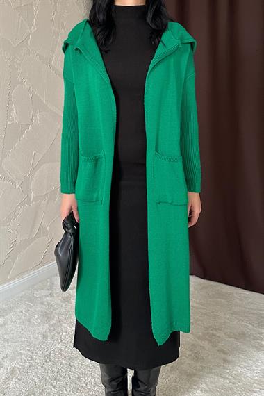 Wholesale Green Cardigan with Back Writing