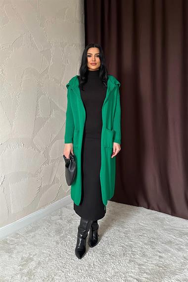 Wholesale Green Cardigan with Back Writing