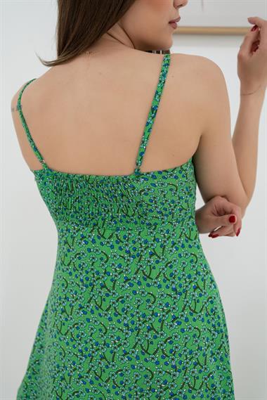 Toptan Yeşil Askılı Elbise
