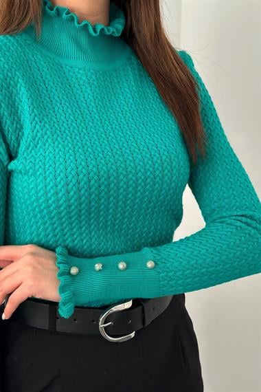 Оптовая продажа зеленой водолазки и вязаного свитера