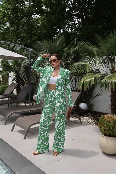 Toptan Yeşil Ceket ve Pantolon Takım