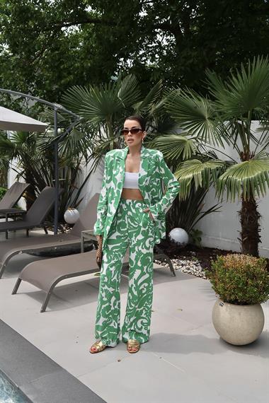 Toptan Yeşil Ceket ve Pantolon Takım