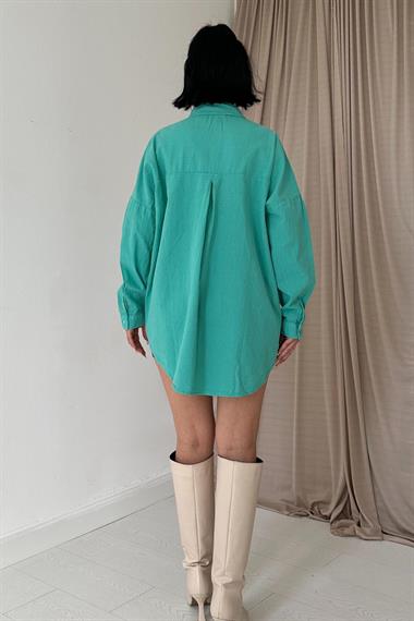 Wholesale Green Patterned and Stoned Shirt