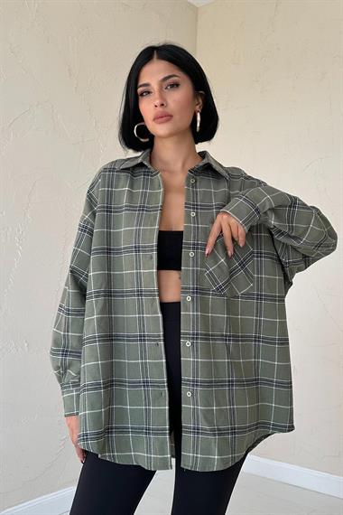 Wholesale Green Plaid Shirt