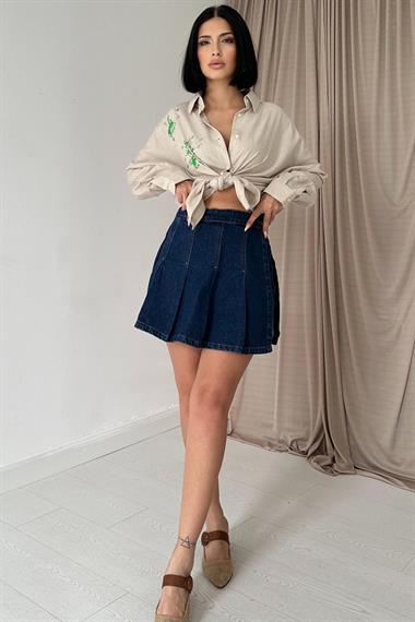 Wholesale Green Linen Printed Stone Shirt