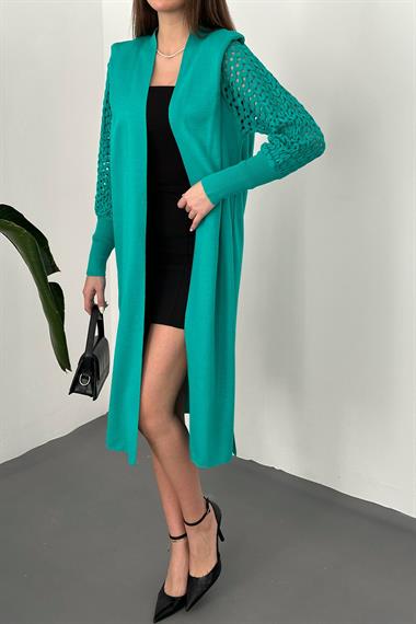 Wholesale Green Sleeve Knitted Sweater Cardigan