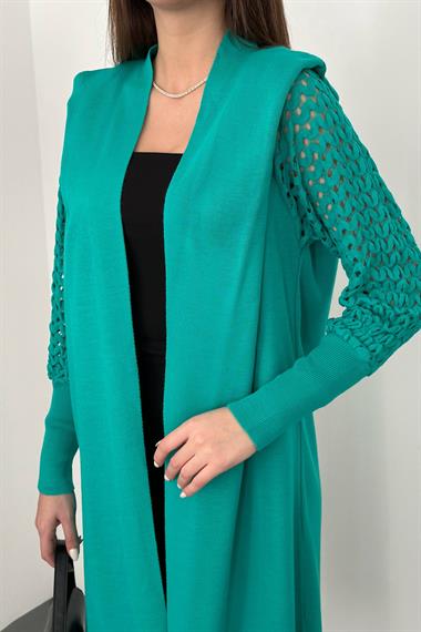 Wholesale Green Sleeve Knitted Sweater Cardigan