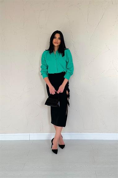 Wholesale Green Poplin Shirt