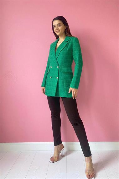 Toptan Yeşil Tüvit Ceket