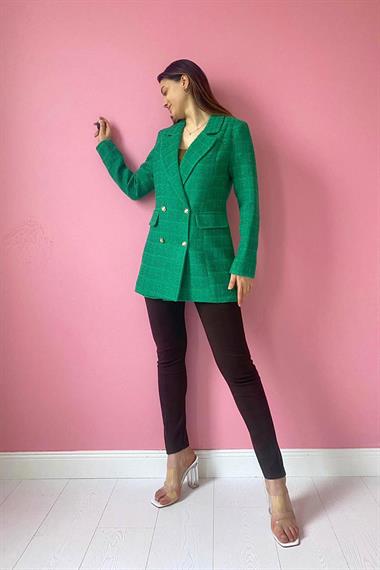 Toptan Yeşil Tüvit Ceket