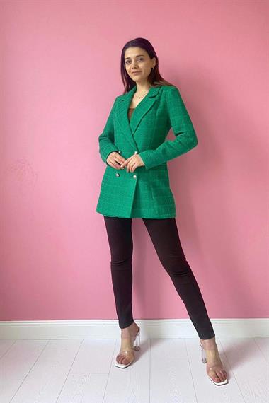 Toptan Yeşil Tüvit Ceket