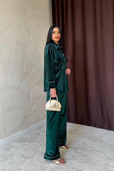 مجموعة أنابيب مخملية زمردية بالجملة