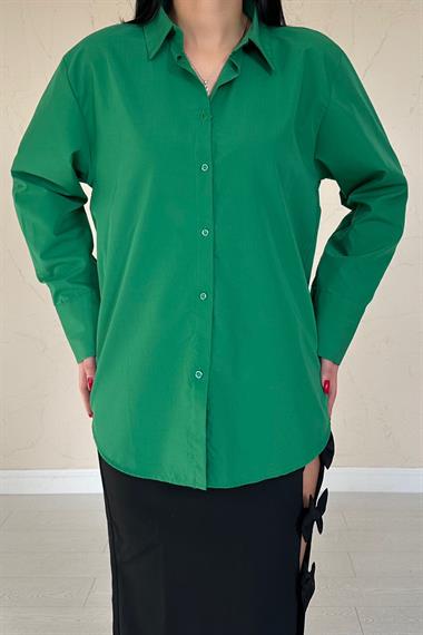 Toptan Zümrüt Poplin Gömlek