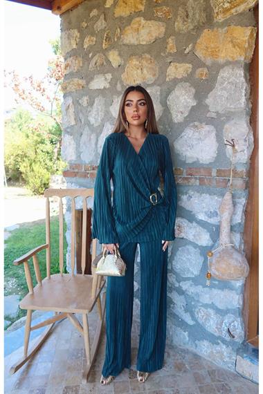 Toptan Zümrüt Toka Detaylı Pilise Takım