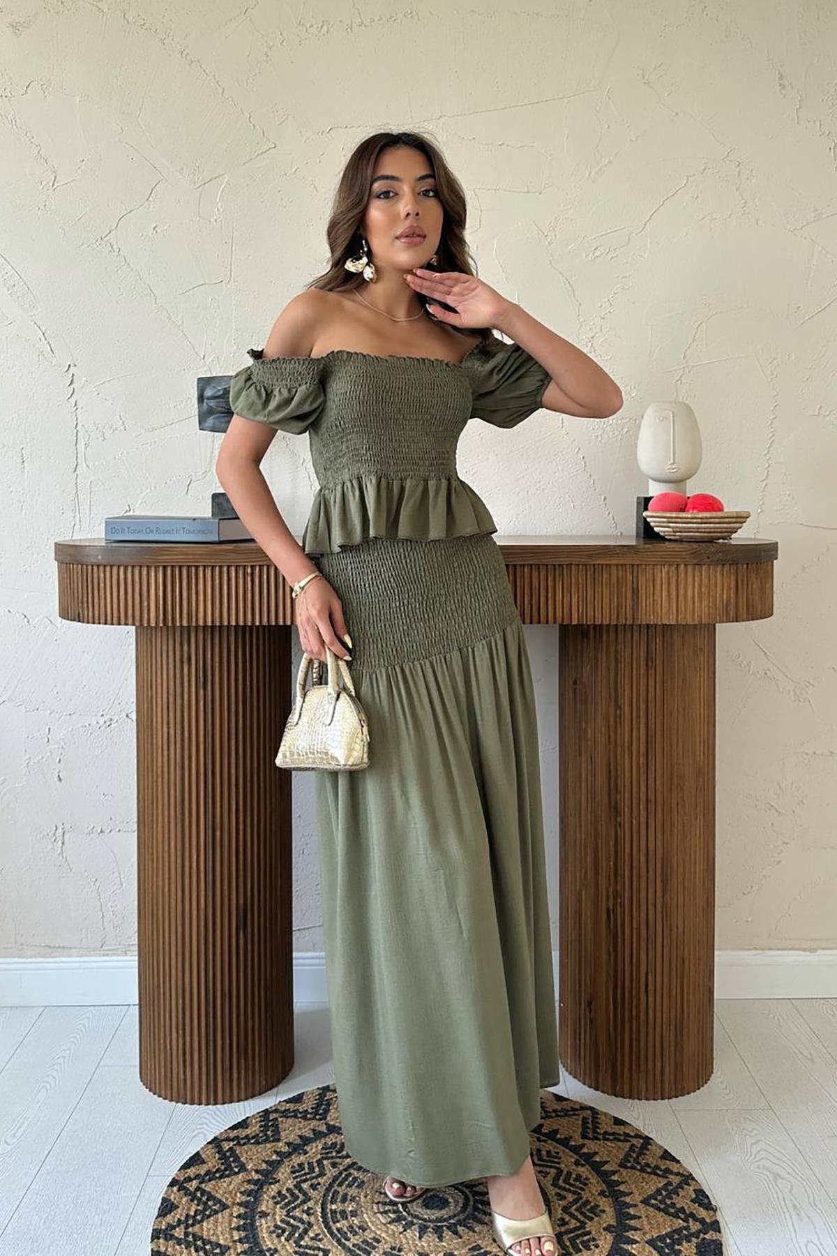 Toptan Haki Gipeli Keten Takım