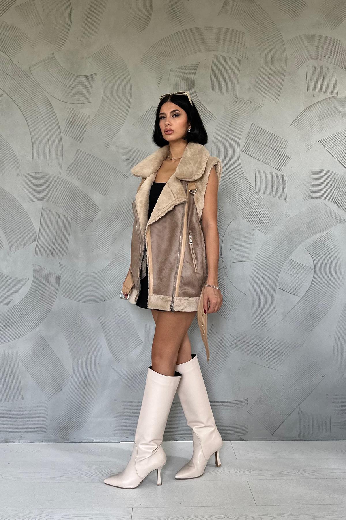 Toptan Taba Kürklü Yelek