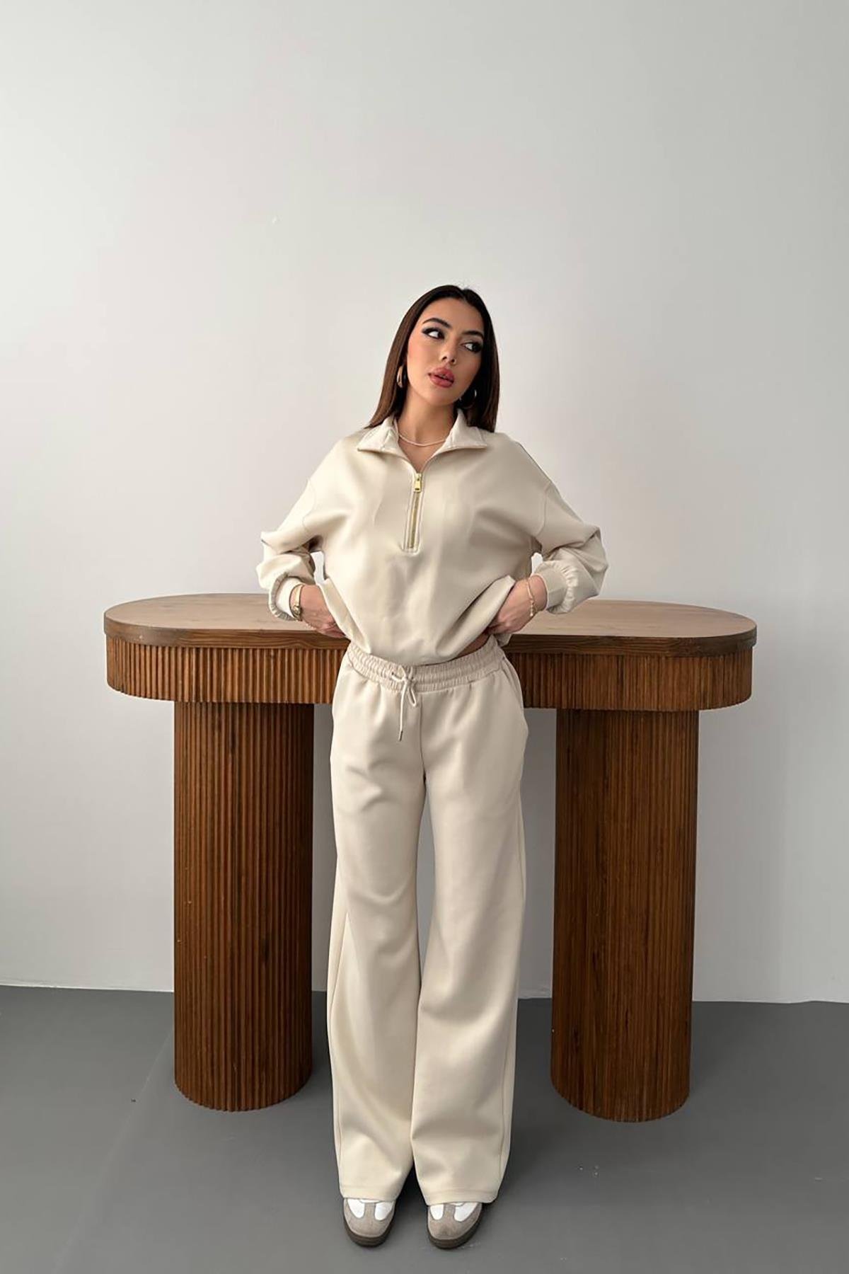 Toptan Taş Önü Fermuarlı Scuba Takım