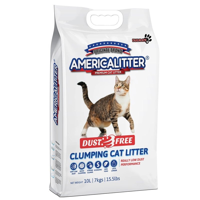 Americalitter Tamamen Tozsuz Kokusuz Bentonit Süper Premium Kedi Kumu 10Lt