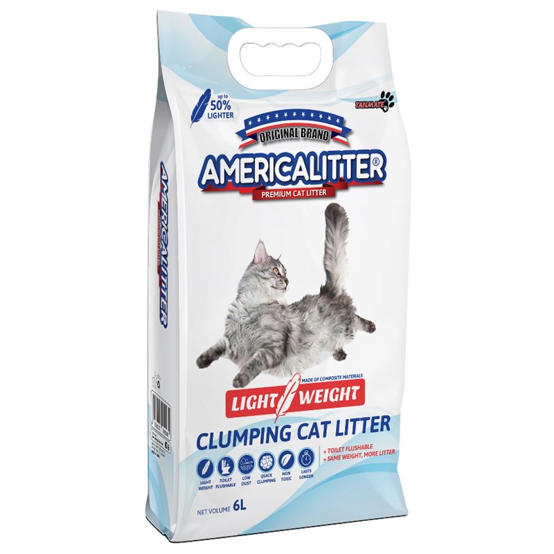 Americalitter Ultra Light Hafif Kokusuz Bentonit Süper Premium Kedi Kumu 6Lt