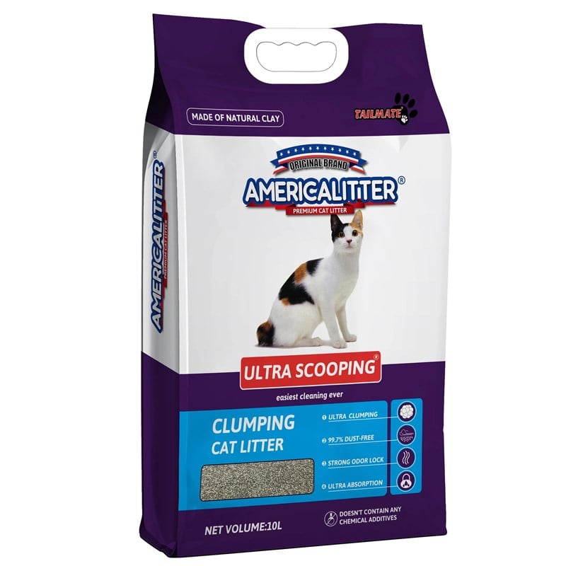Americalitter Ultra Topaklanan Extra Strong Bentonit Süper Premium Kedi Kumu 10Lt