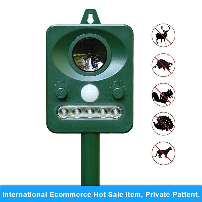 Güneş Enerjili Ultrasonik Kedi Köpek Kovucu 130 m2 Etkili Razer