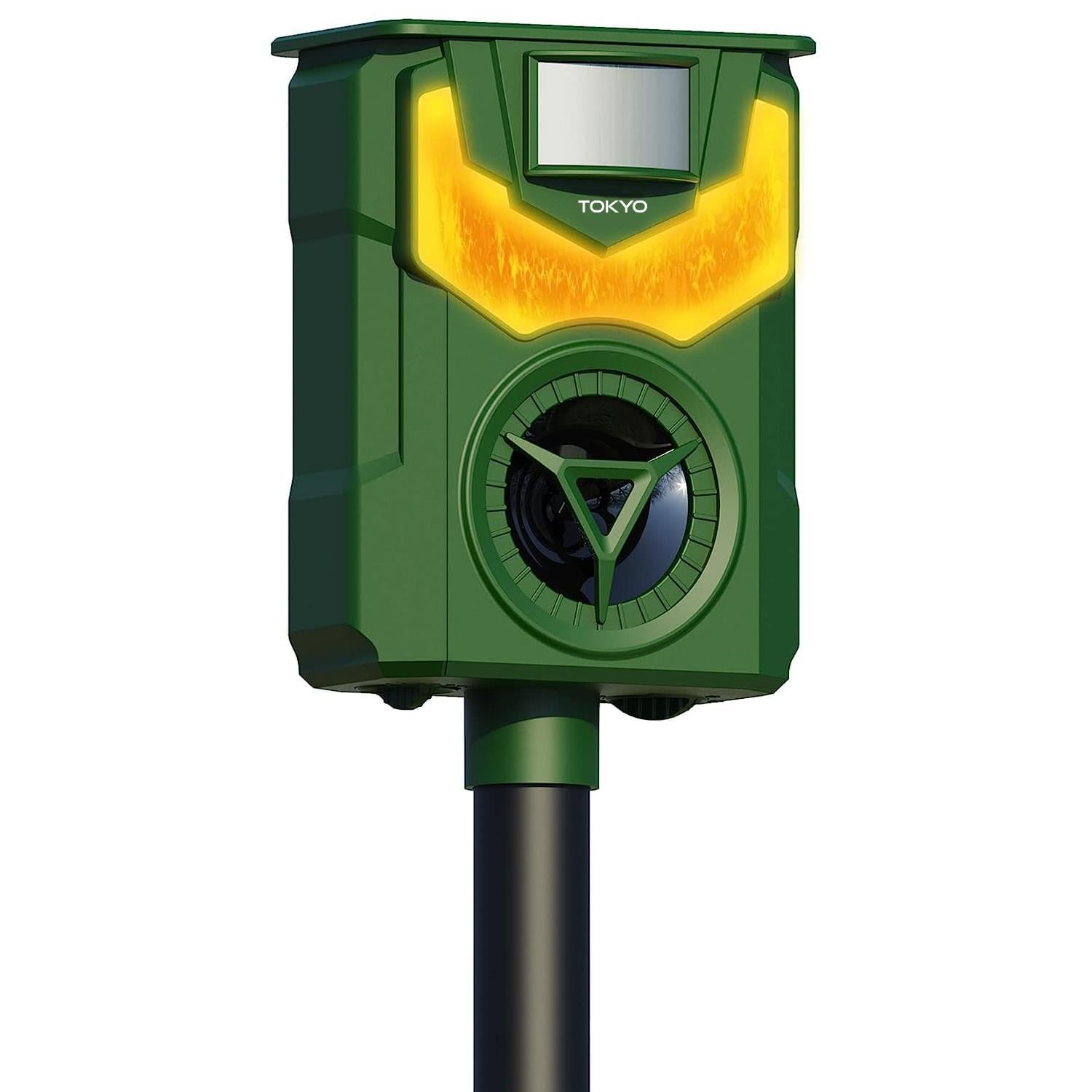 Tokyo Alev Işıklı Güneş Enerjili Pilli ve Şarjlı Ultrasonik Domuz Tilki Ayı Kovucu