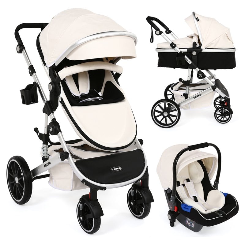 Yoyko Capsule Egg Travel Seyahat Sistem Bebek Arabası Beyaz Silver