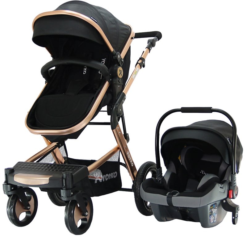 Yoyko Elegance Travel Sistem Bebek Arabası 3 in 1 Siyah Rose