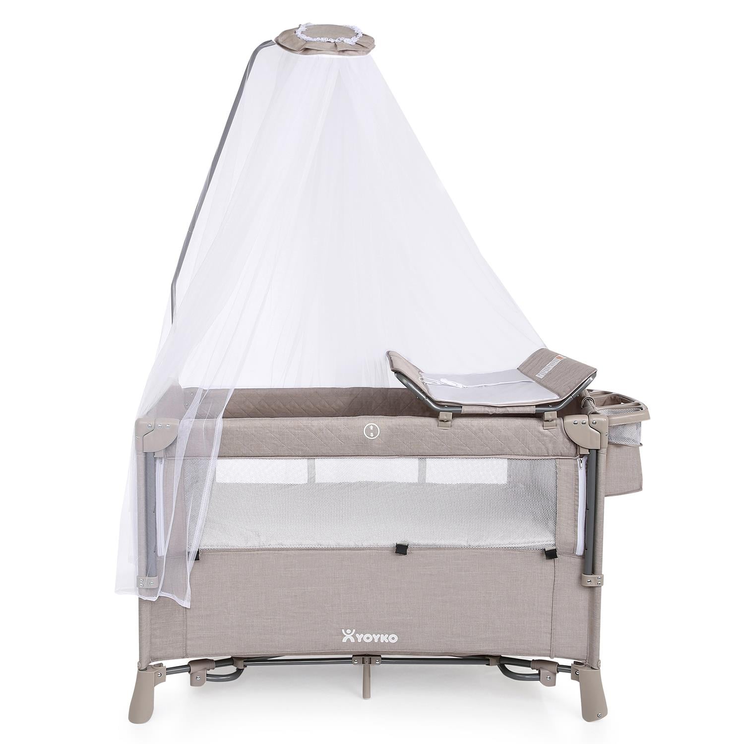 Yoyko Otomatik Açılan ve Katlanan New Exclusive Comfort 8 in 1 Oyun Parkı Bej Haki 76 x 116 cm