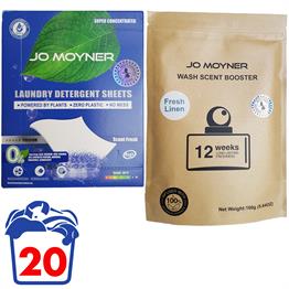 Jo Moyner Bahar Kokulu Çamaşır Deterjanı ve Taze Keten Çamaşır Parfümü Yumuşatıcı 20 Kullanım Set