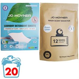  Jo Moyner Kokusuz Çamaşır Deterjanı ve Taze Keten Çamaşır Parfümü Yumuşatıcı 20 Kullanım Set