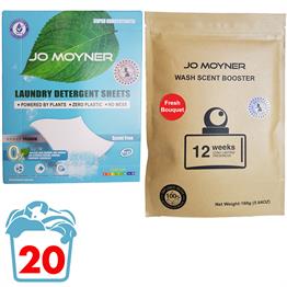  Jo Moyner Kokusuz Çamaşır Deterjanı ve Taze Çiçekler Çamaşır Parfümü Yumuşatıcı 20 Kullanım Set
