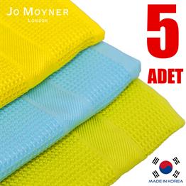Jo Moyner 5'li Mikrofiber Temizlik Bezi Sihirli Bez Su Emici Leke Tutmaz Cam Mutfak Banyo Oto 40X60 CM Made in Korea