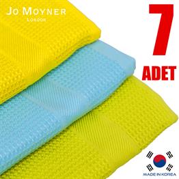 Jo Moyner 7'li Mikrofiber Temizlik Bezi Sihirli Bez Su Emici Leke Tutmaz Cam Mutfak Banyo Oto 40X60 CM Made in Korea