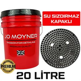 Jo Moyner Grit Guard Wash Bucket Yıkama Kovası Kapaklı Ve Kir Tutucu Kova Aparatı Premium Kırmızı