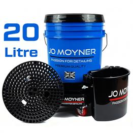 Jo Moyner Grit Guard Wash Bucket Yıkama Kovası Kapaklı Kir Tutucu ve Asma Aparatı Özel Tekerlekli Premium Mavi Set