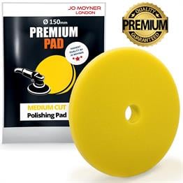 Jo Moyner Medium Cut Polisaj Süngeri Pedi Orta Çizik Giderici 150mm Sarı Araç Pasta Cila Pedi Anti Heat Teknolojisi