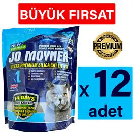 Jo Moyner Premium Erken Teşhis Kumu Silika Kristal Kedi Kumu 4Lt x 12 Adet