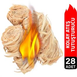 Jo Moyner Şömine Mangal Soba Fırın Semaver Barbekü Tutuşturucu Doğal Odun Yünü 28 Adet