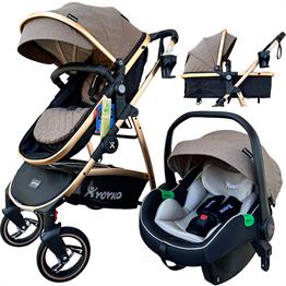 Yoyko City Travel Sistem Bebek Arabası 3 in 1 Coffee Rose