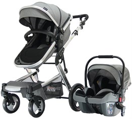 Yoyko Elegance Travel Sistem Bebek Arabası 3 in 1 Gri Silver