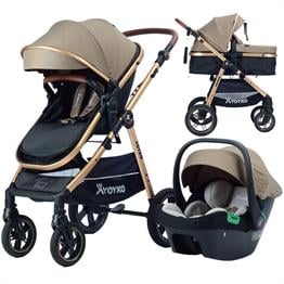Yoyko Luxury i-Size Travel Sistem Bebek Arabası 3 in 1 Coffee Rose