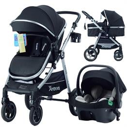 Yoyko New Luxury Travel Sistem Bebek Arabası 3 in 1 Siyah Silver