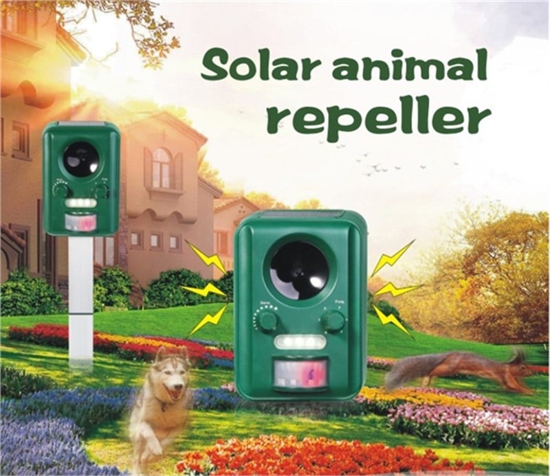 Güneş Enerjili Ultrasonik Kedi Köpek Kovucu 100 m2 Etkili