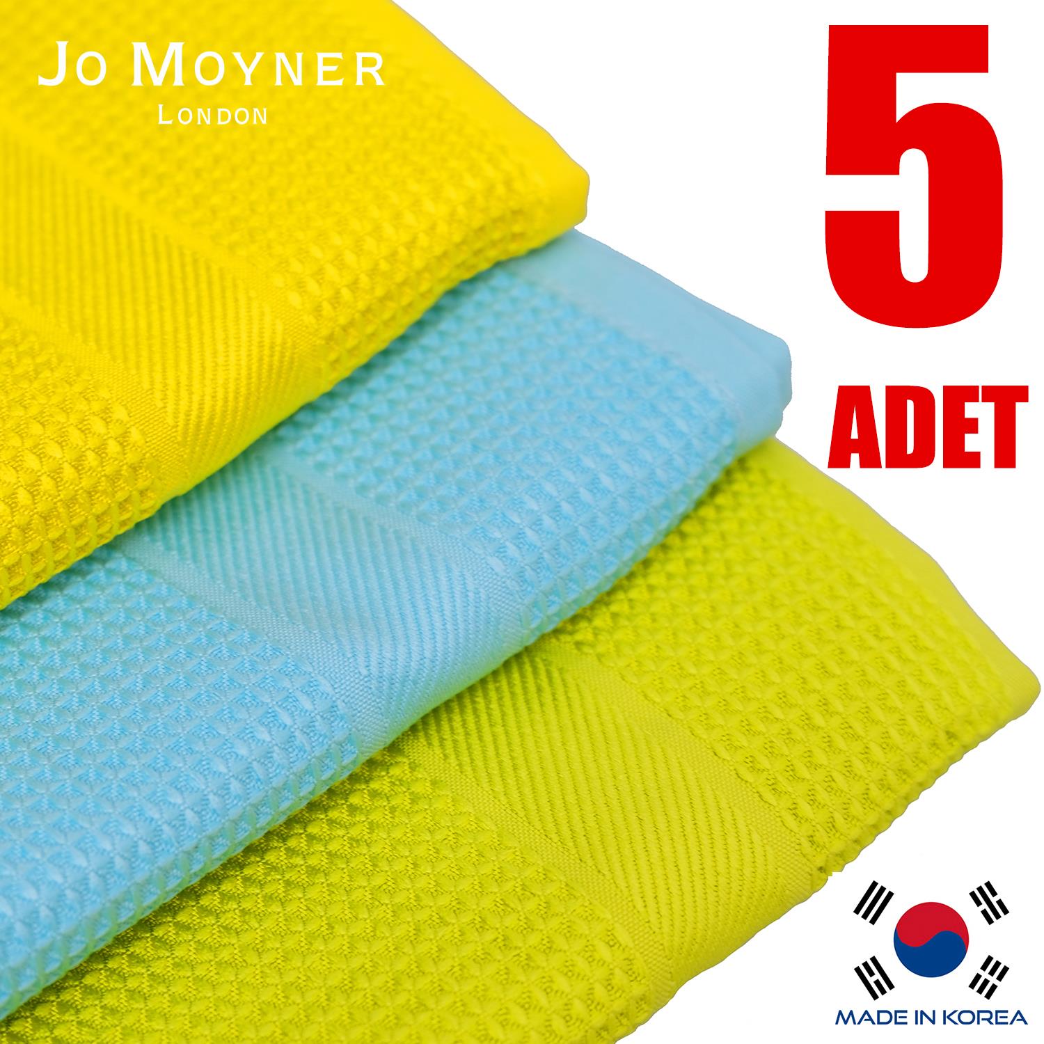 Jo Moyner 5'li Mikrofiber Temizlik Bezi Sihirli Bez Su Emici Leke Tutmaz Cam Mutfak Banyo Oto 40X60 CM Made in Korea