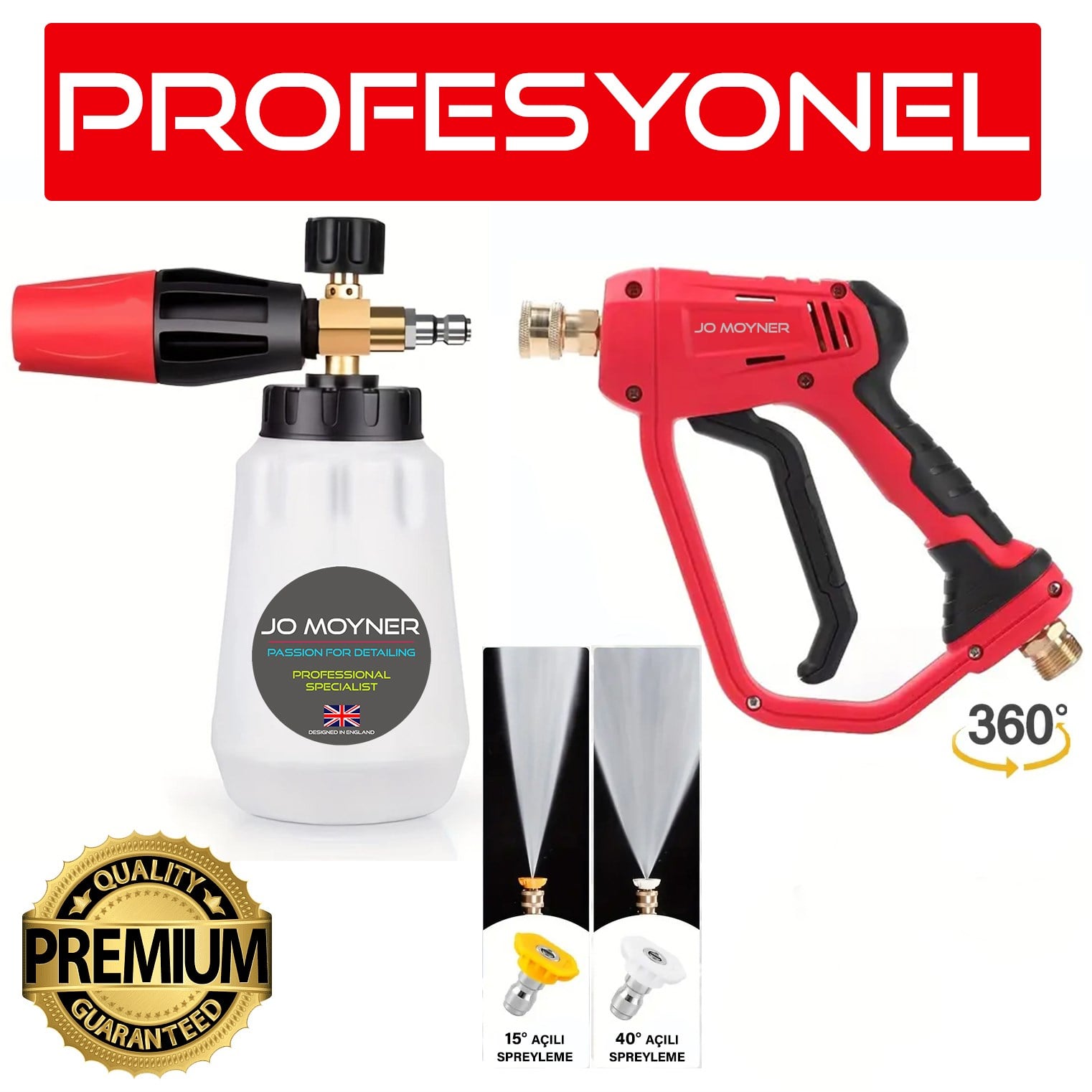 Jo Moyner Foam Lance Köpük Tabancası Set 1000ml Hais Lutian Povver Uyumlu Pro