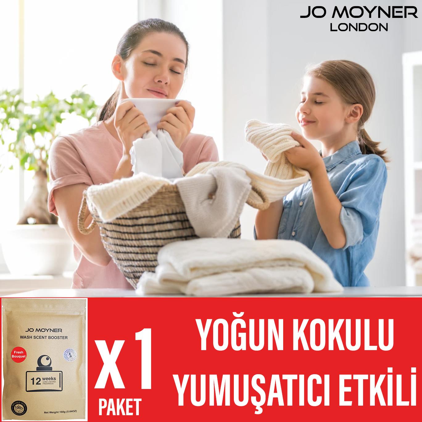 Jo Moyner Granül Çamaşır Parfümü Boncuk Çamaşır Yumuşatıcısı Konsantre Taze Çiçekler 15 Kullanım