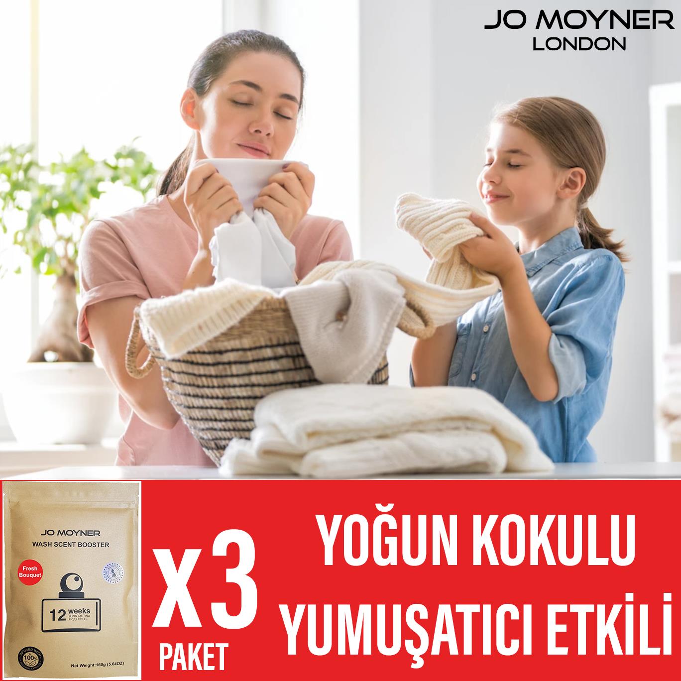 Jo Moyner Granül Çamaşır Parfümü Boncuk Çamaşır Yumuşatıcısı Konsantre Taze Çiçekler 45 Kullanım